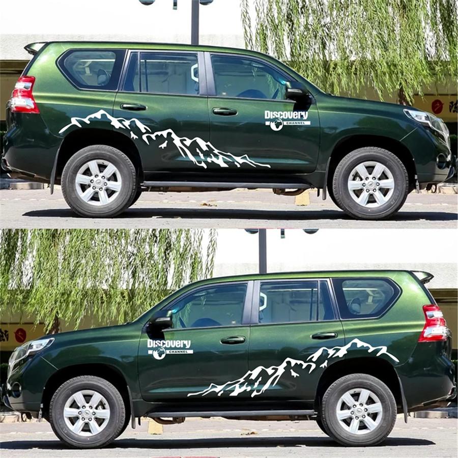 Autocollant Décoration Latérale de Porte de Voiture Mountain Styling Autocollants de Carrosserie Auto Pour Toyota