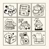 9pcs Set Cartoon Cat Dog Rubber Stamps Journal GO DIY Carved Stamps  for Scrapbooking Collage