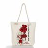 Multifunctional Coffee-colored Girl Printed Thick Rope Shoulder Beach Bag Casual Large Capacity Handbag 0107