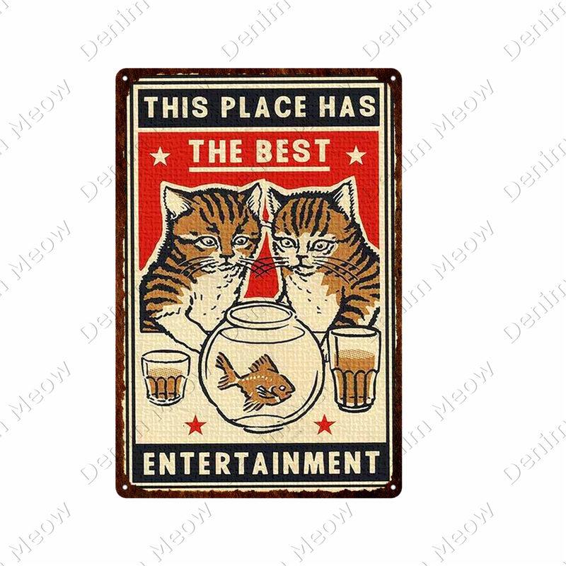 DORA Tin Sign Funny Animal Tin Poster I Do What I WantPlaque Bar Room Decor Nice Butt Wall Art Cat and Dog Vintage Tin Sign Gift N