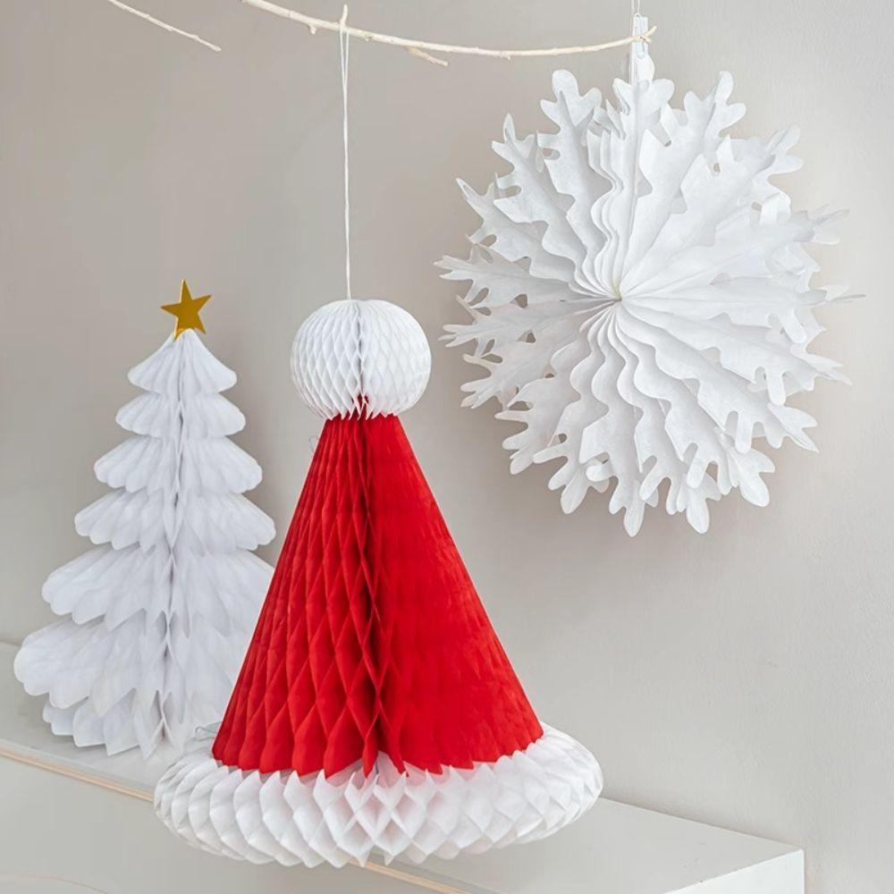 3D Paper Craft Paper Christmas Tree Honeycomb Paper Christmas Decor  Hanging Ornament