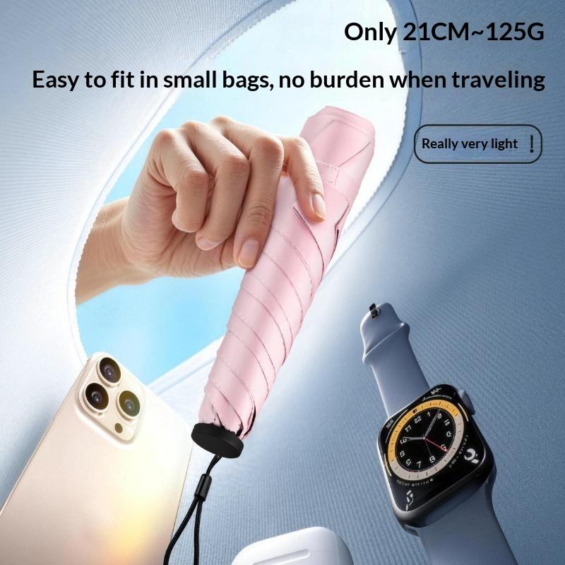 2 In 1 UV Block Pencil Umbrella Ultra Light Sun Protection Compact Folding for Summer Outdoor Activities