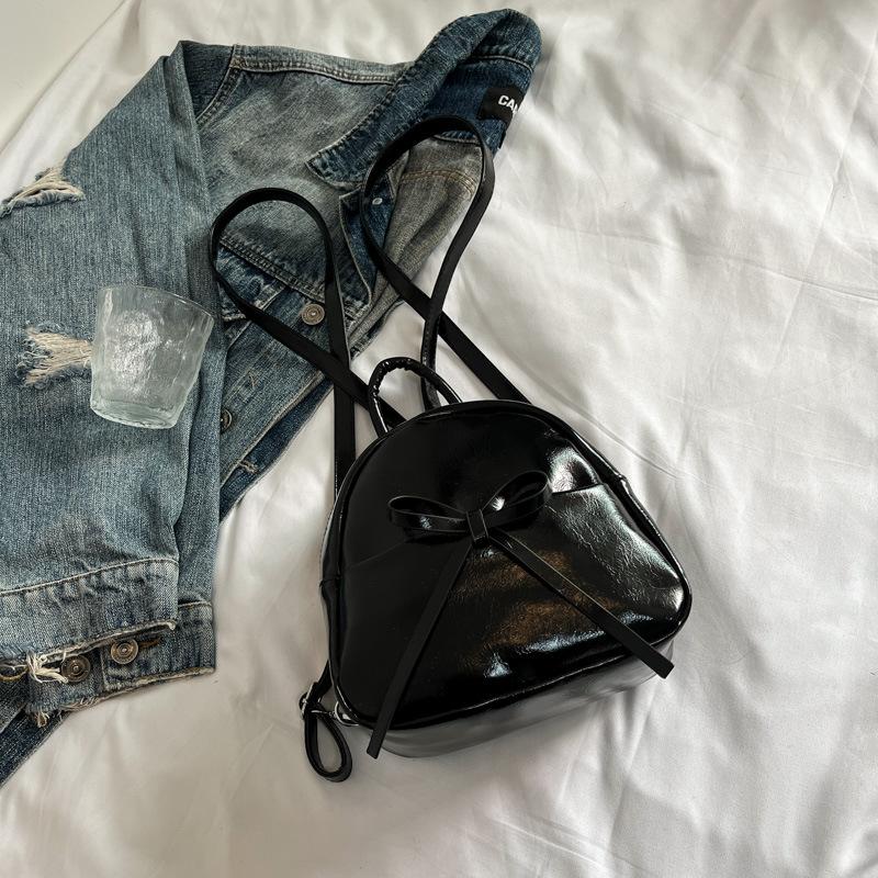 

Рюкзак для девочек 2025 новый рюкзак мини с бантом ретро рюкзак из полиуретана для родителей и детей школьная сумка универсальный