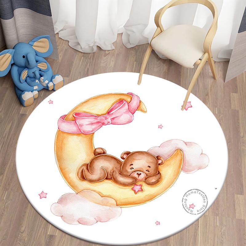 Covor rotund Covoare camera de zi Covor pentru dormitor bebelusi Covor pentru podea pentru copii Covor de salon cu imprimeu urs Covor camera pentru copii Covor copii acasa