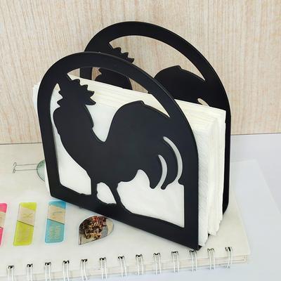 Light Luxury Napkin Rack Cafe Western Food Vertical Tissue Rack Desktop Wrought Iron Decorative Ornament Creative Tissue Rack
