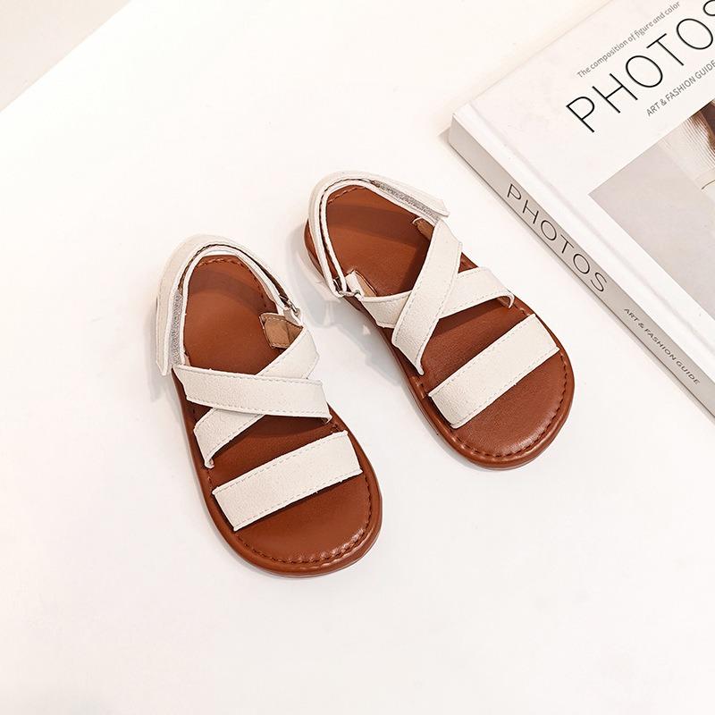 Artistic Retro Girls' Beach Sandals for Toddlers & Youth Simple Soft-Sole Princess Shoes for Babies Fashion Kids Shoes