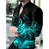 Fashion Men's Designer Starry Sky Purple Blue Gold Luxury Social Men's Shirt Lapel Large Size Casual Dot Print Long Sleeve Top