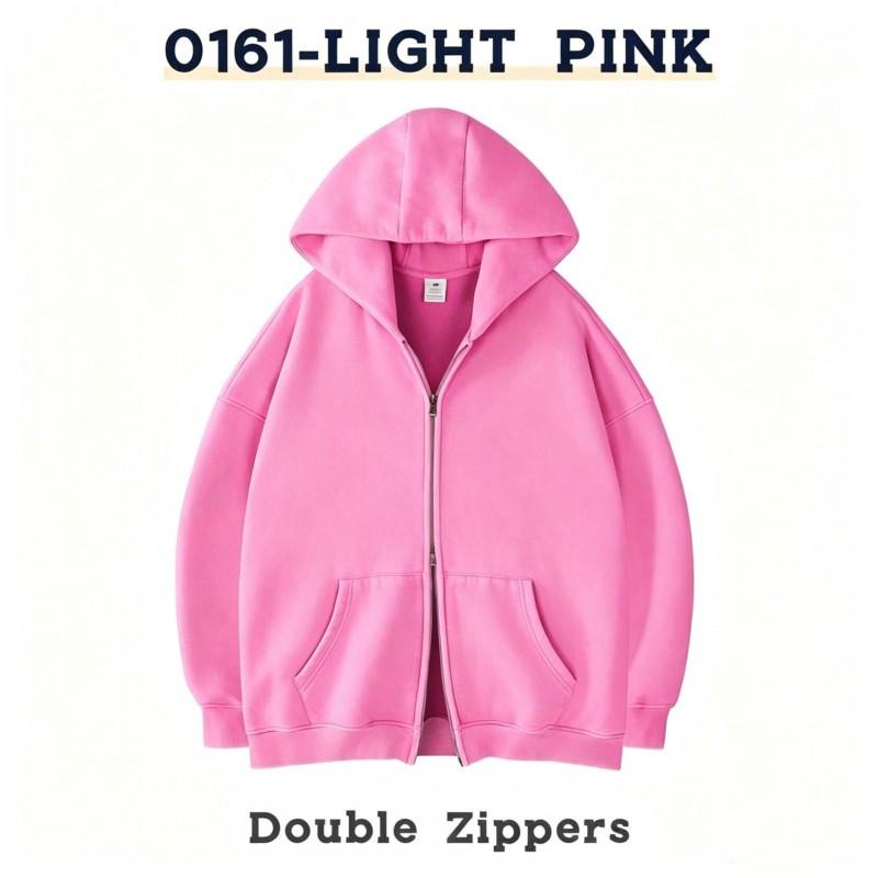 Womens Same Style Zip-Up Hoodie Casual Sport Sweatshirt Solid Color Loose Fit Teens