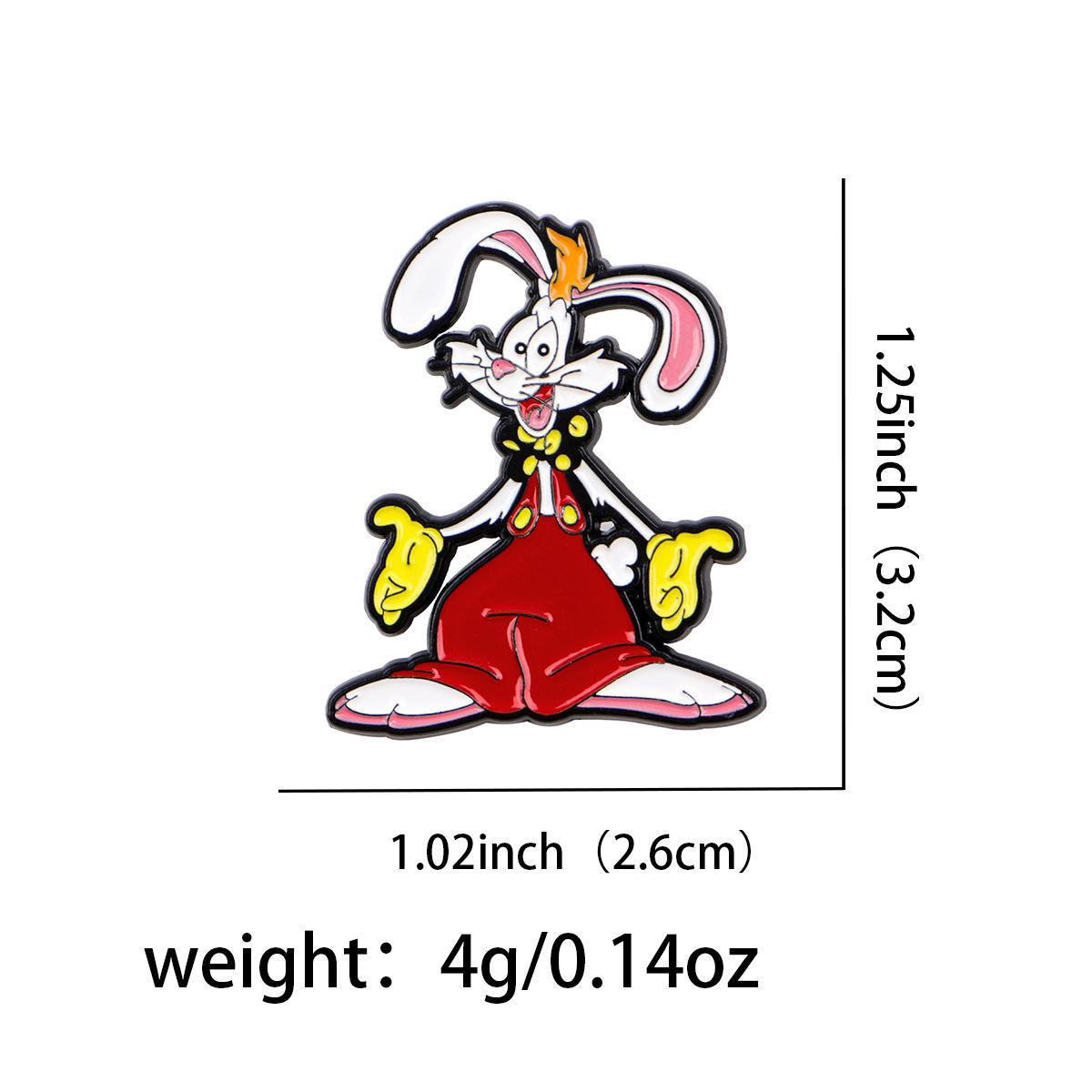 Rabbit Cartoon Metal Brooch: Creative Bag and Clothing Accessory