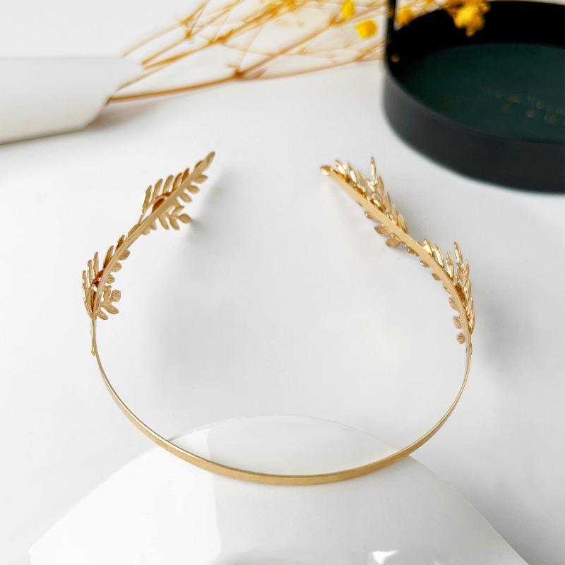 Bride Leaf Hairband Party Metal Leaf Hair Accessory Elegant Crown Headband Leaf Hairpin
