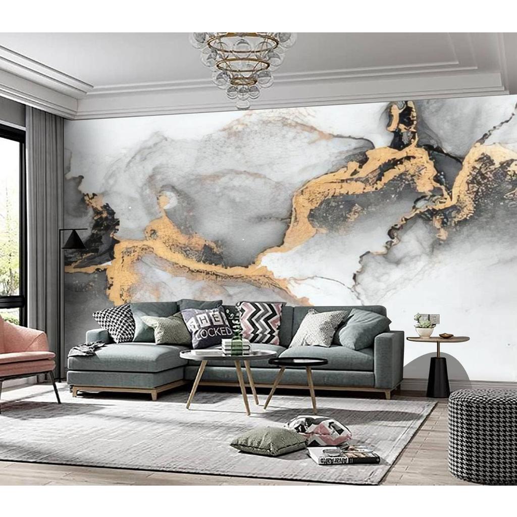 Marble Wallpaper Black Gold Abstract Marble Wall Mural 3d Marble Wallpaper Home Decor Bedroom Living Room Removable Large Mural