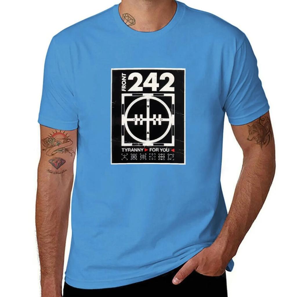 Dès Front 242 Pour T-Shirt Custom Shirt Korean Fashion Graphic T Shirts Street Wear Vintage T Shirt Men