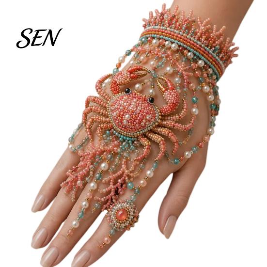 Kit DIY de Pulsera de Mano con Cuentas, Set para Hacer Joyería Tejida con Cuentas, Cadena Ajustable Hecha a Mano Kits Artesanales para Adultos Regalos Amantes de la Artesanía