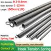 1M Length Wire Dia 0.2/0.4/0.5/0.8mm Strength Hook Tension Spring Pullback Spring Coil Extension Spring T Spring Steel OD 1-12mm
