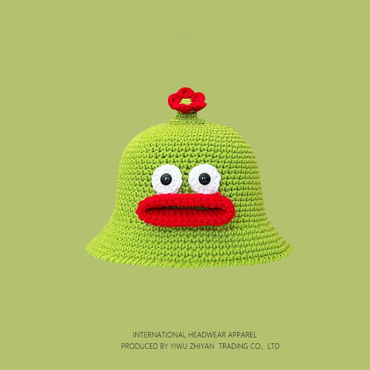 Ruffian Baby Monster Shrek Knitted Pullover Autumn and Winter Devil Long Braid Cartoon Handmade Wool Hat Tide