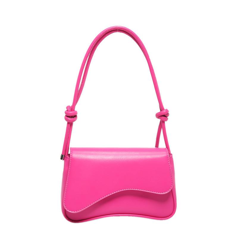 Fashionable Women's Underarm Bag Stylish Small Shoulder Crossbody Bag In Black White Brown Khaki And Fuchsia