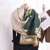 Women's Luxurious Lotus Print Imitation Cashmere Shawl - Warm Autumn/Winter Fashion