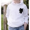 Womens Hooded Long Sleeve Sweatshirt With Cat Print - Casual Streetwear Top In Multiple Colors