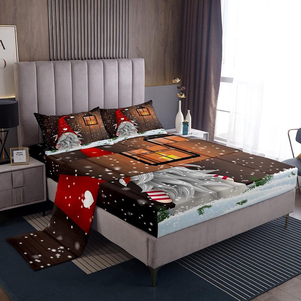 Merry Christmas Sheets Cute Santa Mattress Suitable for Children Adult Dormitory Bedroom Decoration