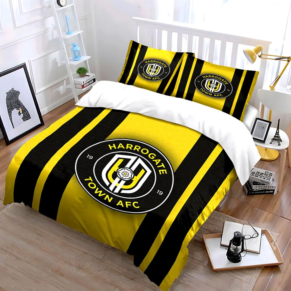 Harrogate Town AFC Bedding Set Bedding Duvet Cover Set Duvet Cover Pillowcases (1 * Duvet Cover 2 * Pillowcases, without duvet insert)