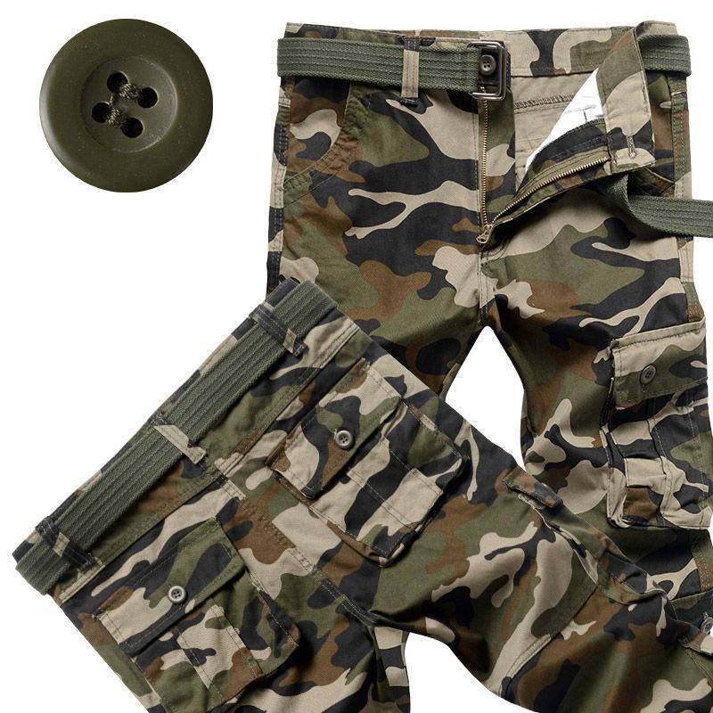 Fashion Camouflage Trousers Work Trousers Men's Drawstring Trousers Loose Large Size Casual Trousers Tide Multi-pocket Trousers Work Trousers