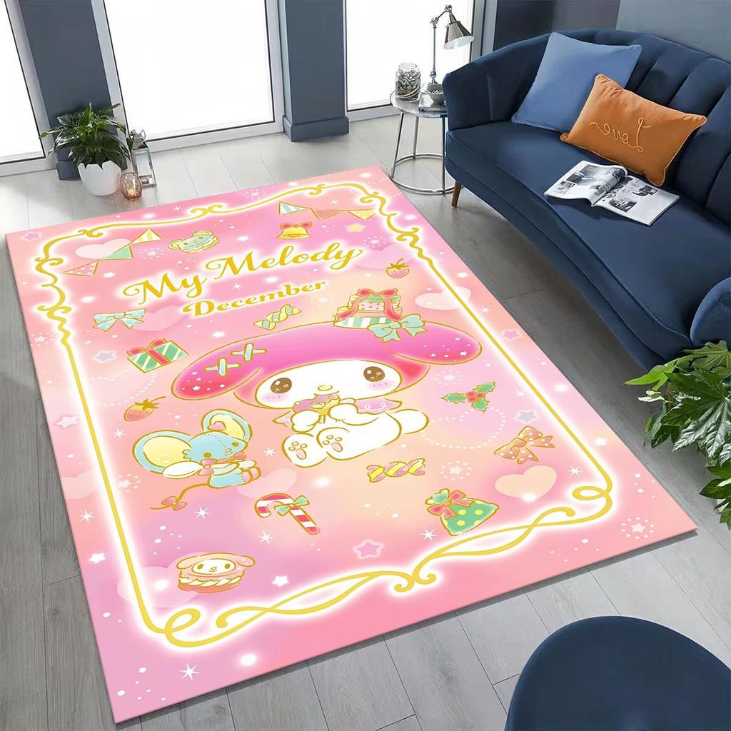 27 Style Cute My Melody Sanrio Rug for Bedroom Living Room Sofa Home Doormat Decor, Large Kids Play Non-slip Floor Mat Gift