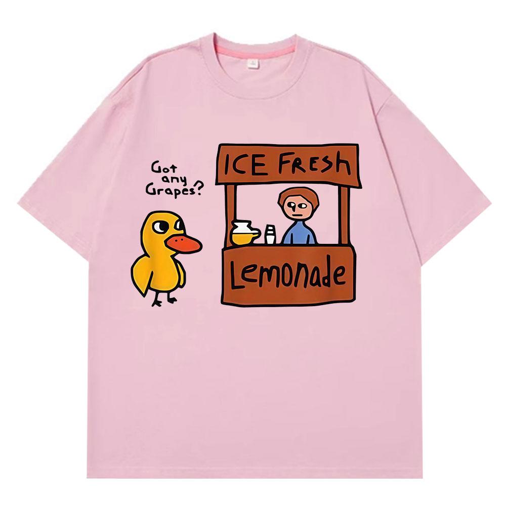 The Duck Song Got Any Grapes Funny Meme Tshirts Men Women Fashion Summer Shortsleeve Loose Casual Harajuku Tshirts Streetwear