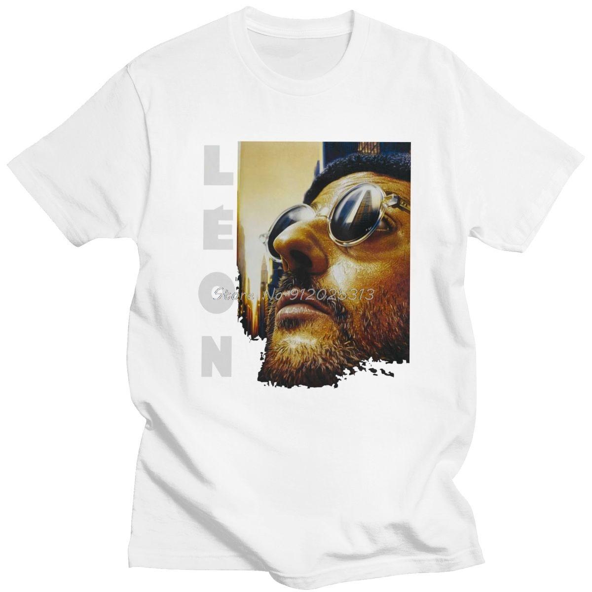 

Classic 80s Movie Leon The Professional T Shirt Men Vintage Short Sleeved Cotton Mathilda Natalie Portman T-shirt Besson Tee Top S