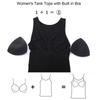 Women's Shapewear Tummy Control Body Shaper with Built In Bra Waist Cincher Tank Tops Cropped Underskirts Padded Bra Slimming Shirts