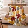 Cozy Autumn Leaves Flannel Blanket, Soft and Versatile Blanket with Bright Autumn Maple Leaf Design for Home, Office or Camping