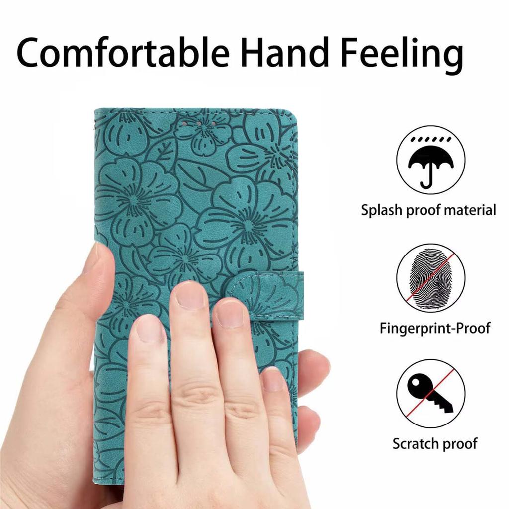 For Honor 400 Lite 5G Flip Case Cherry Blossom Pattern Leather Wallet Stand Phone Cover with Wrist Strap