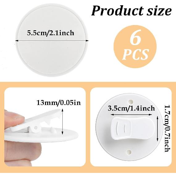 6pcs Shower Curtain Clips to Wall,Self Adhesive Shower Curtain Clips for ide Showers,Windproof Splash Guard Showers Clip to Wall for Fixing