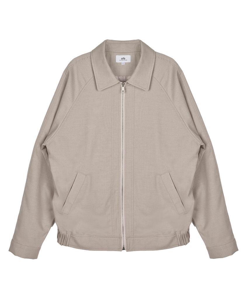 Ofe Wool Blouson Raglan Single Jacket (Ivory)