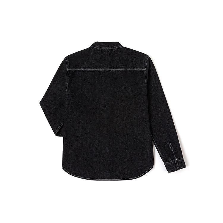 FW23 Standard Long Sleeve Denim Shirt Men shirts Black LMT007084100031A05614