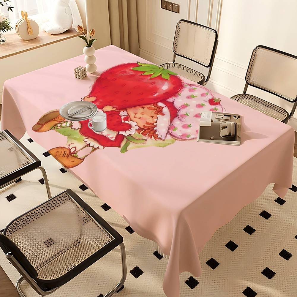 Anime S-strawberry S-shortcake Home Tablecloths Dining Decoration And Rectangular Table Accessories Waterproof Cloth Anti-stain