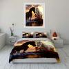 3pc,Soft,Comfortable,Breathable,Horse and Rose Pattern Printed Duvet Cover Set,Suitable for All Seasons,for Bedroom Guest Rooms