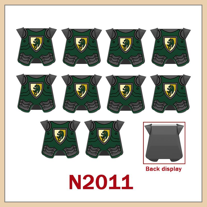 Medieval Military Castle Knight Armour Shoulder Armor Building Blocks Soldier Figure Parts Printed Army Warrior Bricks Toy Gifts