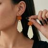 Halloween BOO Skeleton Stud Earrings with Electroplating Acrylic Material Dark-themed Design for Women Party Occasion
