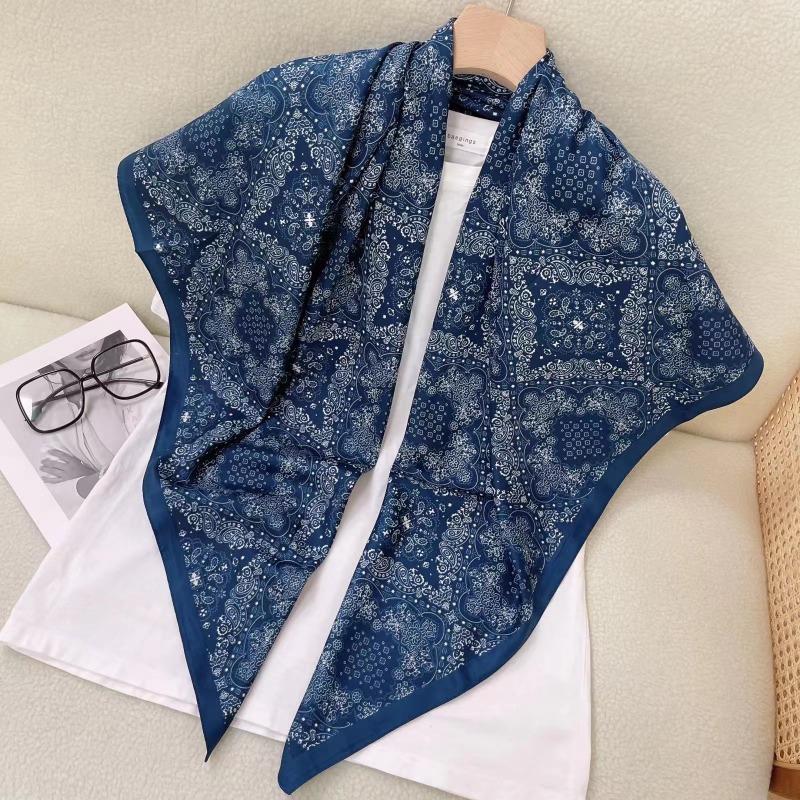 Women S Korean Style Square Scarf Elegant Air Conditioner Shawl