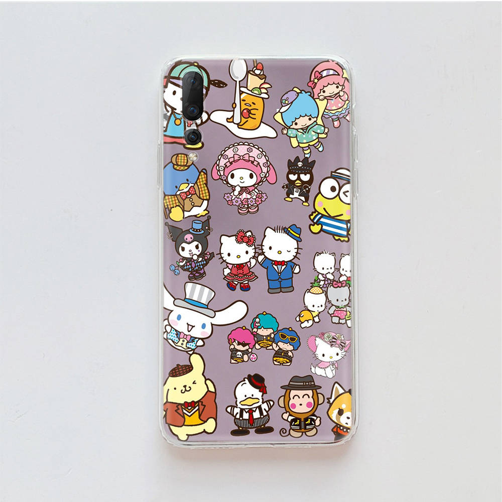Transparent Case for Samsung A04 A14 A23 M33 M53 Realme 10 9 C35 C55 VIVO X80 Infinix Hot 30 Note 11 Tecno Spark 8P Pro L-7 Sanrio Characters