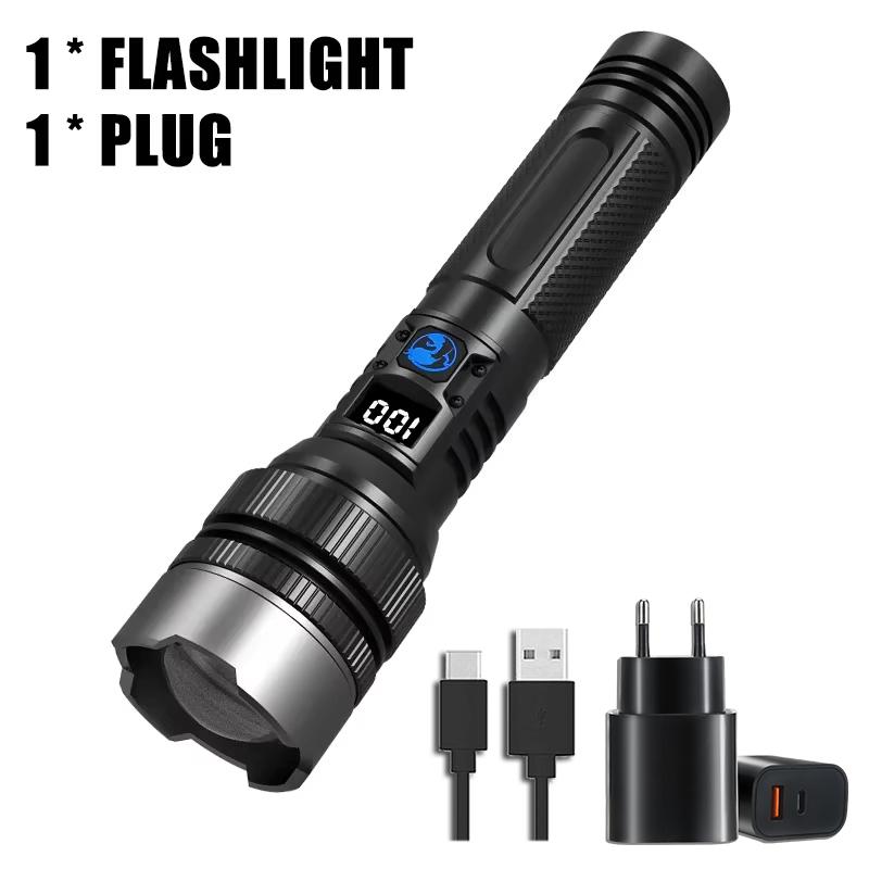 Ultra Bright Led Flashlight Rechargeable Lantern Portable Zoomable Lighting Torch Light for Outdoor Camping Fishing Cycling Lamp