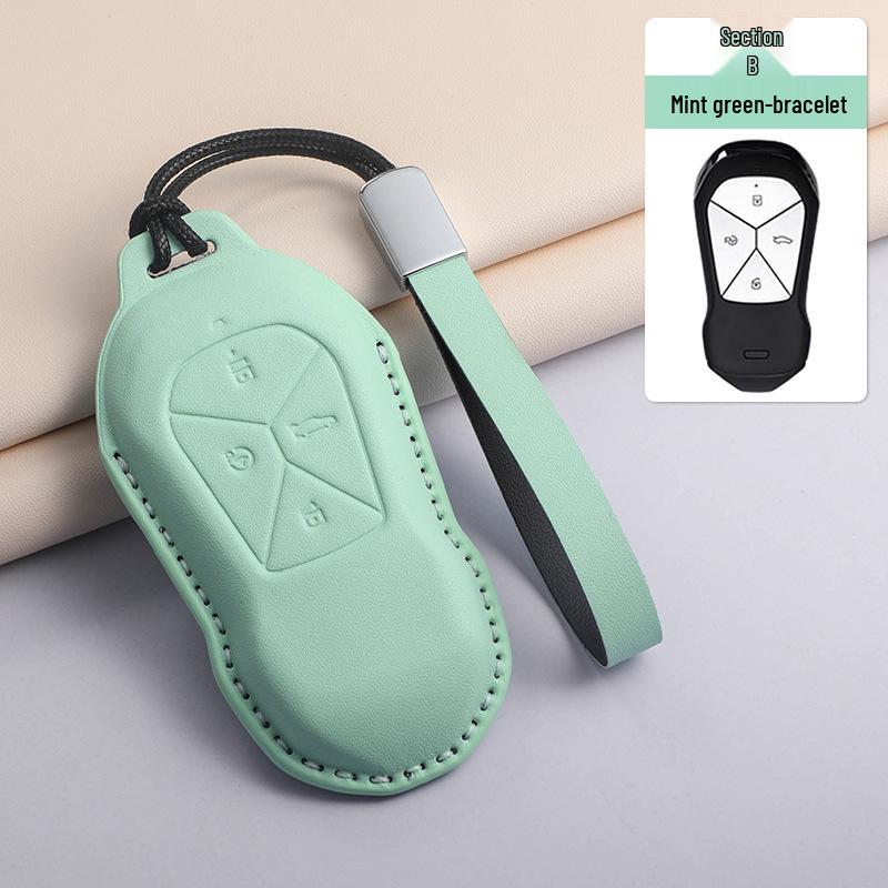 

Green Textured Key Case for Xpeng Models: P7, G6, IP5, G3, G3i, G9 - Male and Female Keychain Compatible
