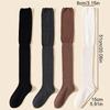Women Thin Washable Solid Casual Long Stacked Vintage Knee-High Socks Fashion High Elasticity Outdoor Polyester Stockings 1 Pair