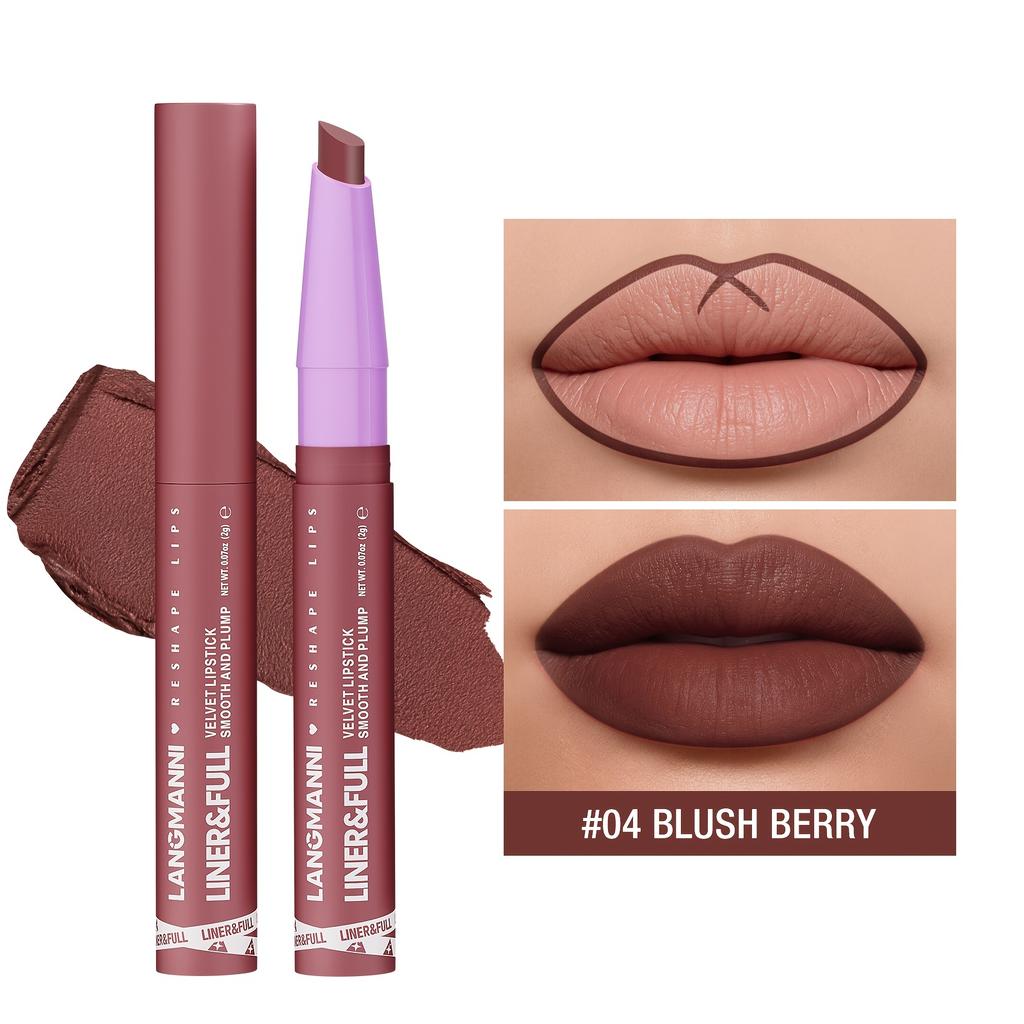 2 in 1 Matte Lipstick Crayons, Highly Pigmented Lip Liner Lipstick Pen, Long Lasting Moisturizing Lip Balm, Easy Glide on Formula