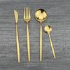 Gold Dinnerware Set Rainbow Tableware Dinner Set Stainless Steel Cutlery Set Mirror Knife Fork Tea Spoon Silverware Flatware Set