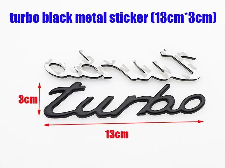 1pcs 3D metal turbo Fender Tail Car logo side badge Creative decoration rear bumper trunk emblem sticker Accessories For Porsche