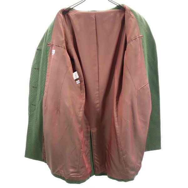 Paul Smith Wool Blend Herringbone Coat 40 Khaki Women Used
