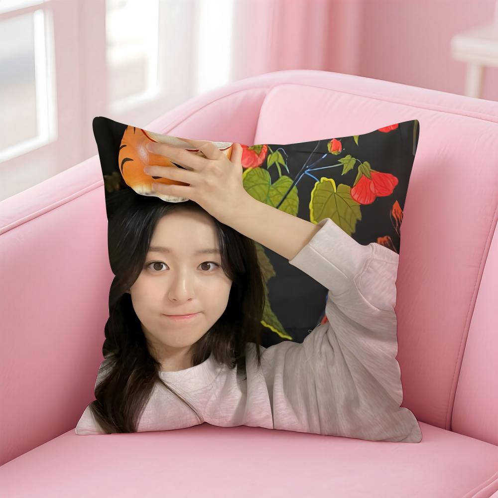 Hot Cute Korean Kpop Actor PPark Jihu Cushion Cover Pillowcase Short Plush Invisible Zipper Room Sofa Cushion Cover