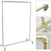 Hanger Gold with Casters Retro Metal Scalable Galvanized Steel with 4 Casters
