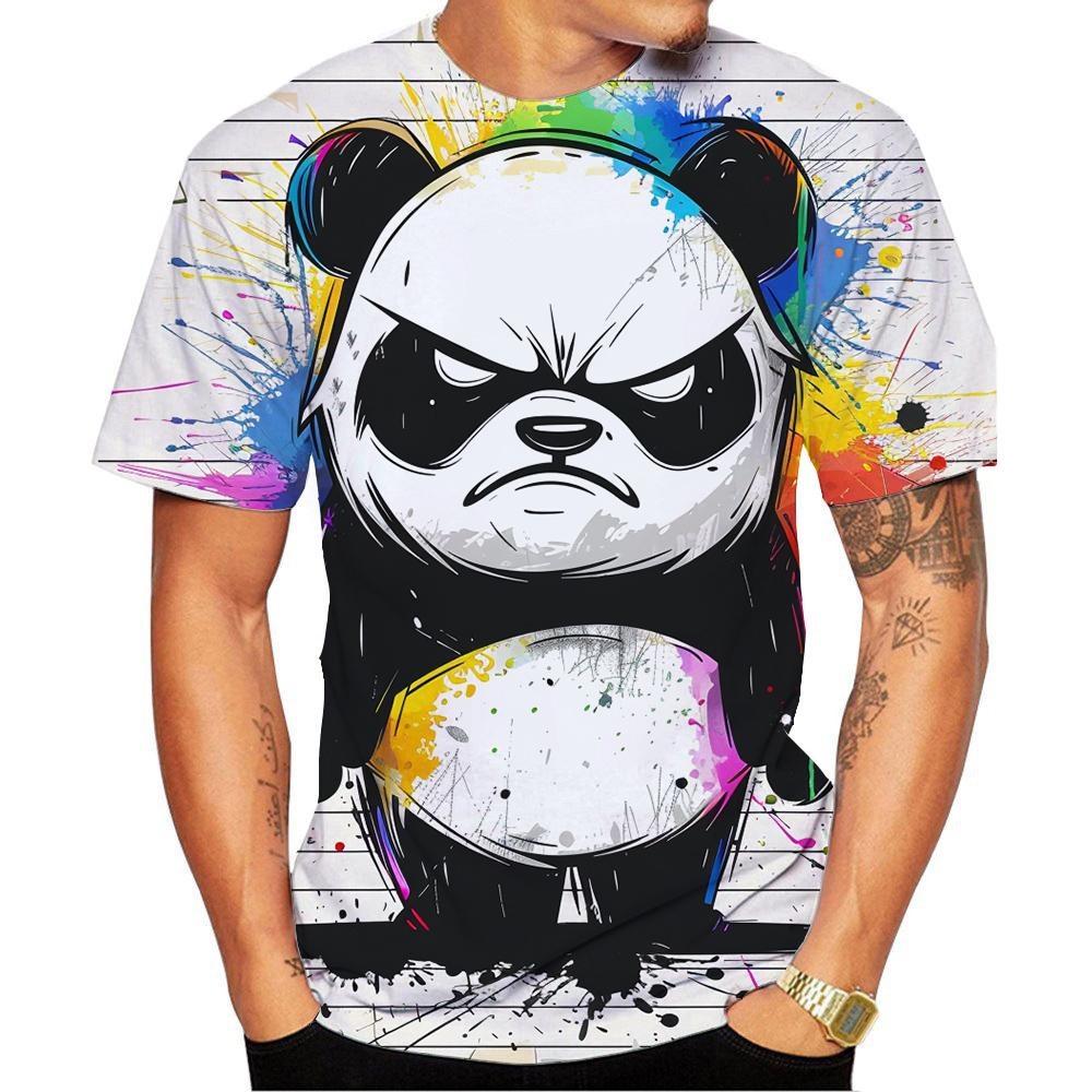 New Fashion Men's and Women's Short Sleeve 3D HD Printing Panda Print T-shirt Street Style Unisex Kid Funny Fashion Top 100-6XL
